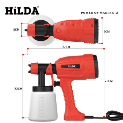 HILDA 800ML Electric Spray Gun High Power Tools Paint Sprayer Auto Household Red Electric Spray Gun