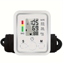 Upper Arm Automatic Blood Pressure Monitor BP Sphygmomanometer Pressure Meter Tonometer for Measuring Arterial Pressur