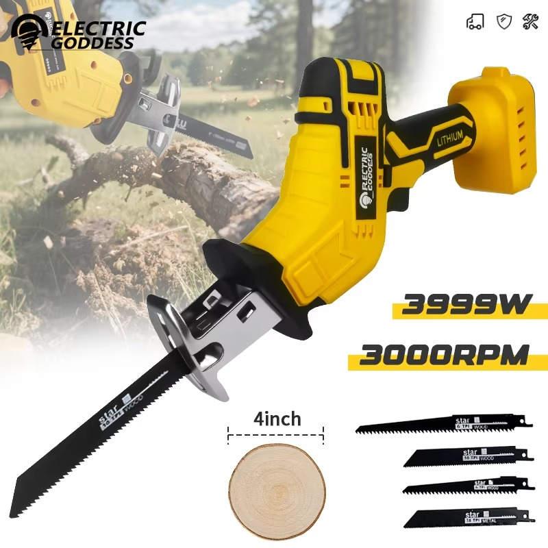 Electric Goddess Reciprocating Saw Multifunctional Wood Cutting Saw Cordless power tool For Dewalt 20V Battery