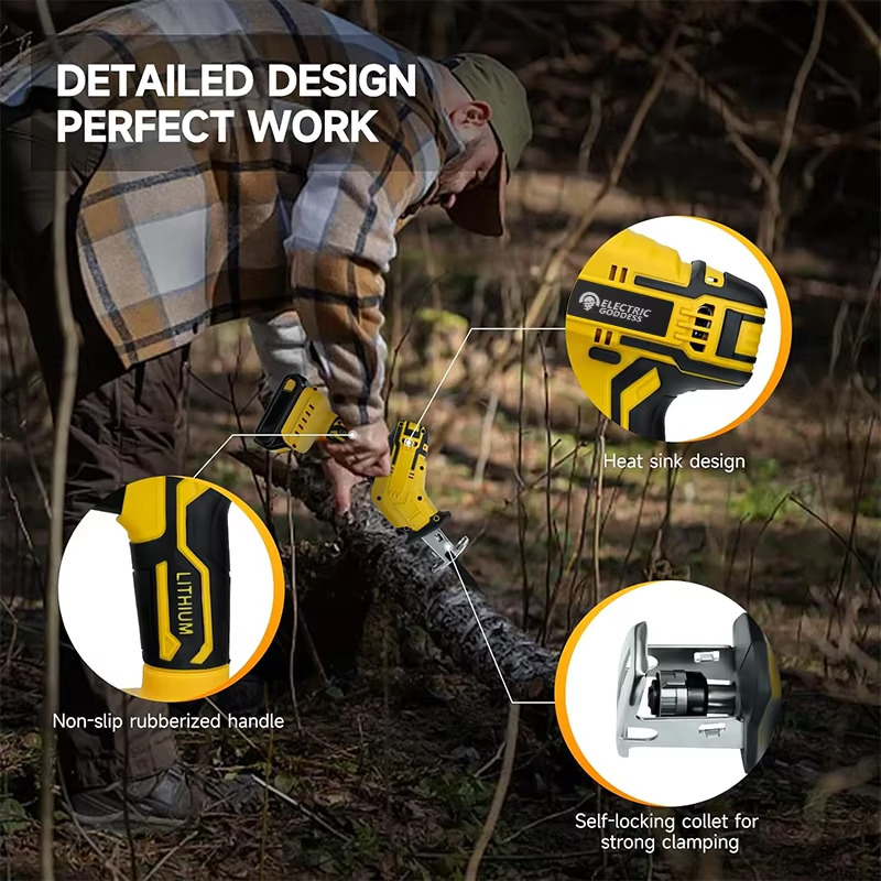 Electric Goddess Reciprocating Saw Multifunctional Wood Cutting Saw Cordless power tool For Dewalt 20V Battery