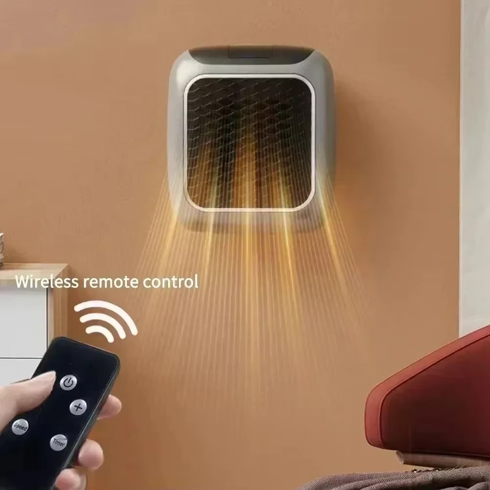 800W Mini Heater for Home – Small Bathroom Heating Fans, Wall Mounted PTC Ceramic Electric Heater with Remote Control