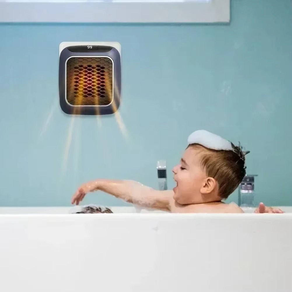 800W Mini Heater for Home – Small Bathroom Heating Fans, Wall Mounted PTC Ceramic Electric Heater with Remote Control