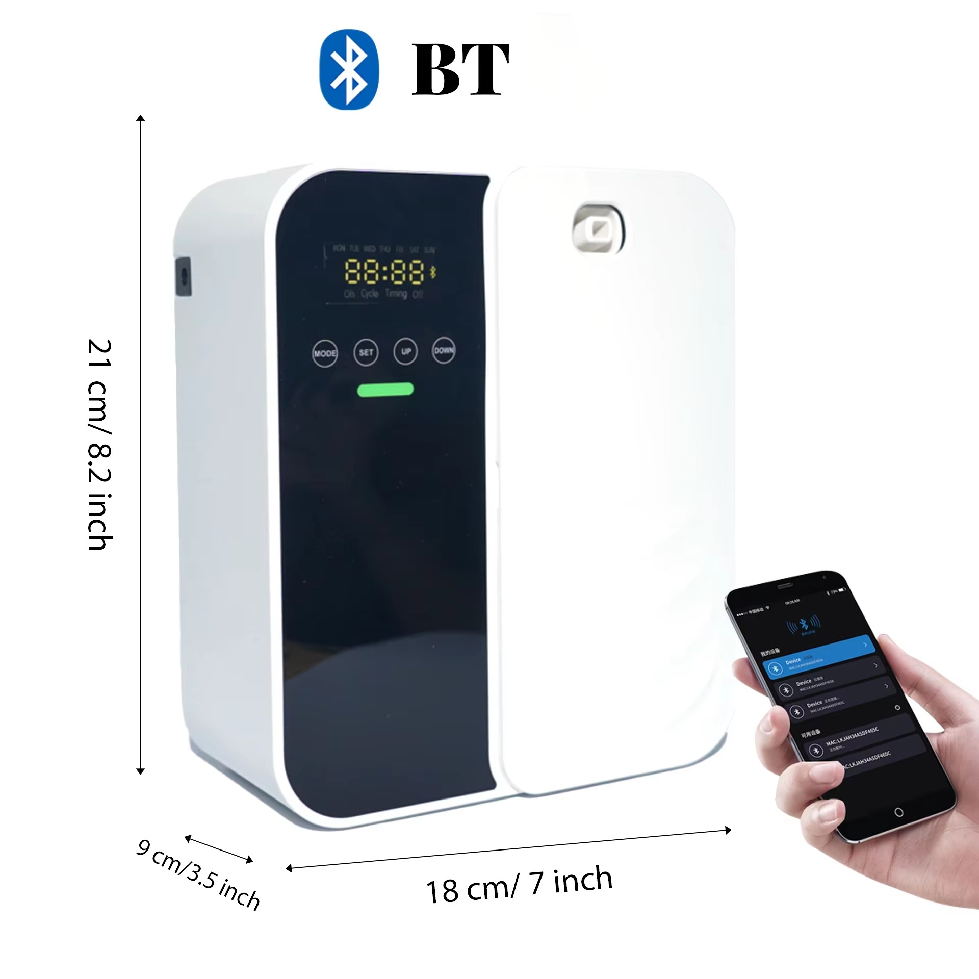 1000m³ Scent Diffuser Machine Wall Mounted Fragrance Diffuser Bluetooth Essential Oils Diffuser Electric Smell for Home Hotel