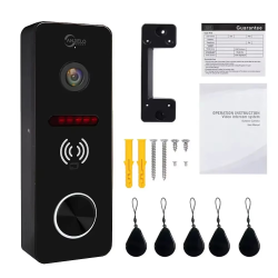 Anjielo 1080P video, IP65 waterproof night vision, metal doorbell with IC card unlocking, intercom, outdoor unit,160° wide-angle