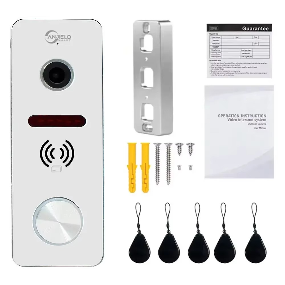Anjielo 1080P video, IP65 waterproof night vision, metal doorbell with IC card unlocking, intercom, outdoor unit,160° wide-angle
