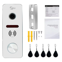 Anjielo 1080P video, IP65 waterproof night vision, metal doorbell with IC card unlocking, intercom, outdoor unit,160° wide-angle