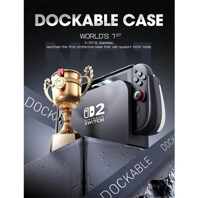 SUPCASE For Nintendo Switch 2 Case 2025 Titan Series Dockable Ergonomic Switch 2 Grip Protective Cover Holds 5 Game Cards