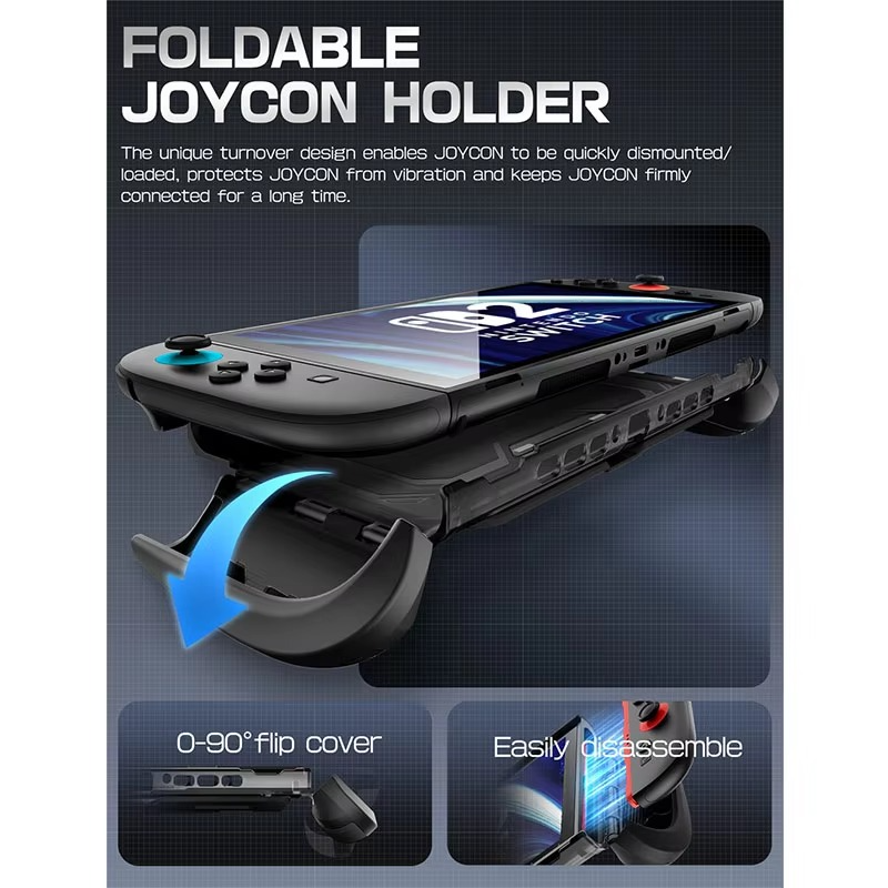 SUPCASE For Nintendo Switch 2 Case 2025 Titan Series Dockable Ergonomic Switch 2 Grip Protective Cover Holds 5 Game Cards
