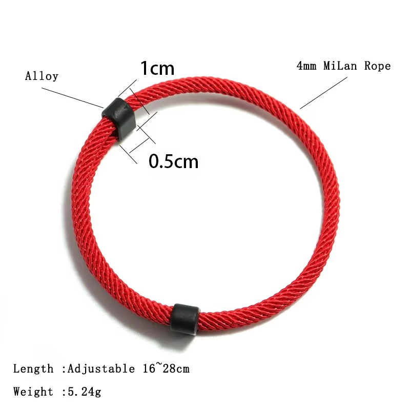 Fashion Men's Bracelet Set – 2pcs Sliding Adjustable Lucky Red Thread Bracelet, Armband Herren, Accessories for Him, Perfect Gift for Men