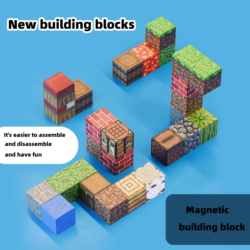 Magnetic building blocks toy building blocks full set of children's DIY assembly toy building blocks table building games June 1