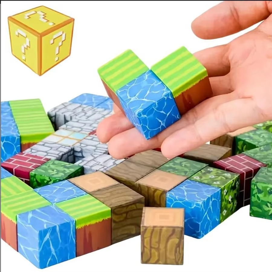 Magnetic building blocks toy building blocks full set of children's DIY assembly toy building blocks table building games June 1