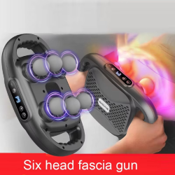 Six-head Fascia Gun Muscle Relaxation Massage Gun High-Frequency Waist and Back Massager Body Relaxation Shoulder Calf Massager