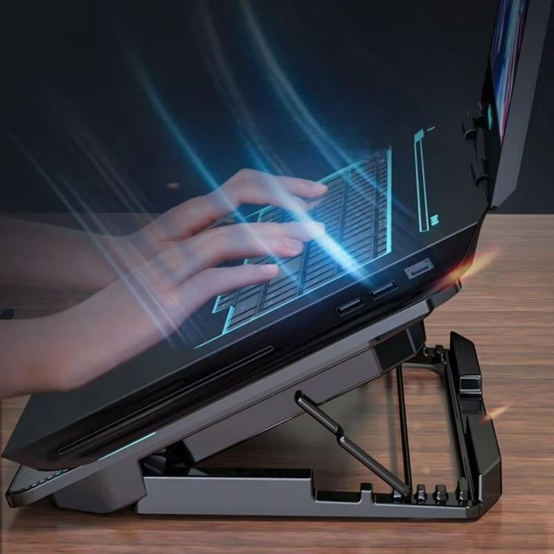 Lenovo Laptops Cooling Fan Gaming Laptop Cooler For 13-17 Inch 6 Fans USB Ports Large Size Stand For Laptops Macbook HP Dell
