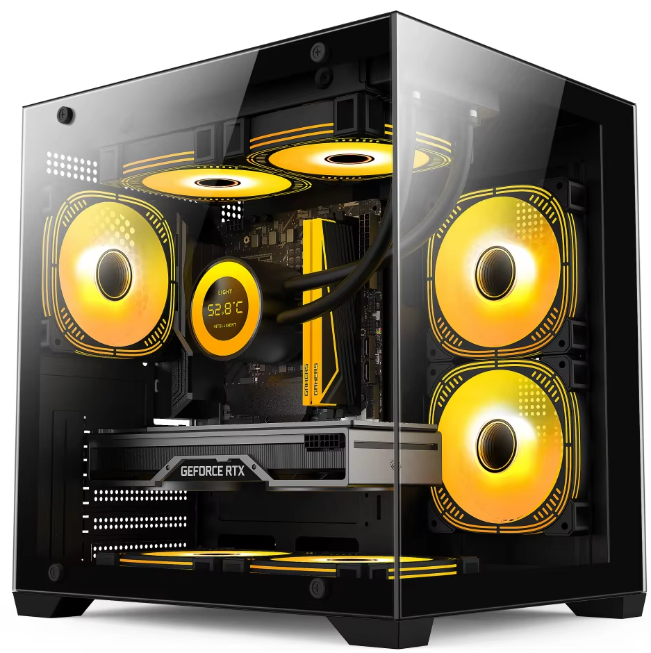 MANMU Gaming Computer Cases & Towers case pc Gaming White Micro ATX pc Gaming System Unit Case