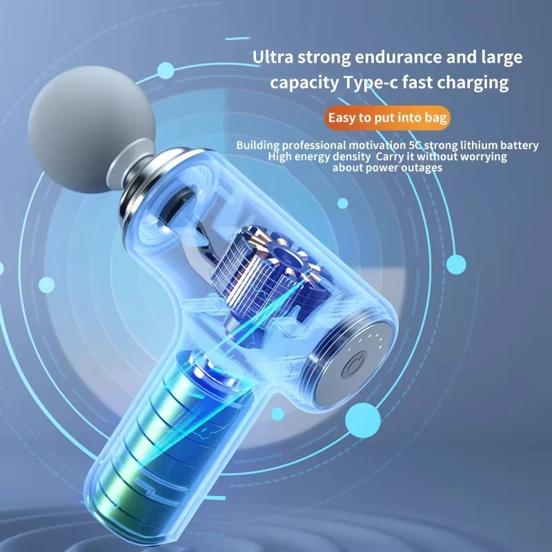 2025 Portable AI Fascia Massage Rechargeable4 Replaceable Heads LED Light Vibration for Muscle Relaxation Fitness Body Relief