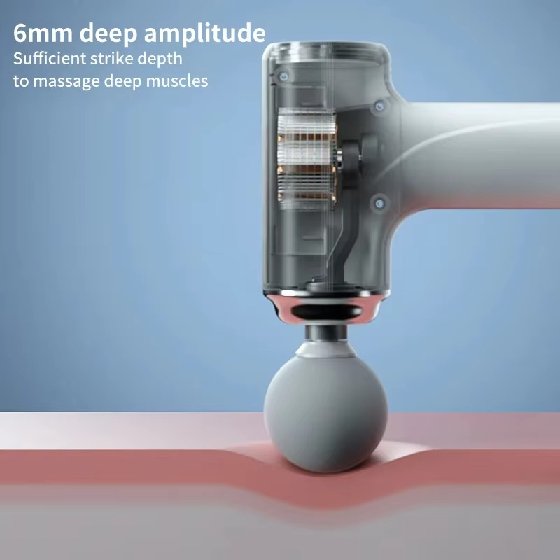 2025 Portable AI Fascia Massage Rechargeable4 Replaceable Heads LED Light Vibration for Muscle Relaxation Fitness Body Relief