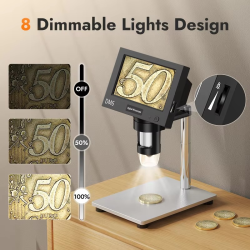 4.3inch LCD Digital Microscope 1000X Video Microscope for Adult with 8LEDs Soldering Microscope for Repair，pcb，plants Microscope