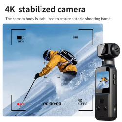 4K HD Anti-Shake Sports Camera 270 Degree Rotation Portable Sport Motion Camera with Mic Clip 1.33Inch Screen Pocket Digital Cam