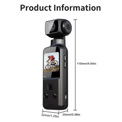 4K HD Anti-Shake Sports Camera 270 Degree Rotation Portable Sport Motion Camera with Mic Clip 1.33Inch Screen Pocket Digital Cam