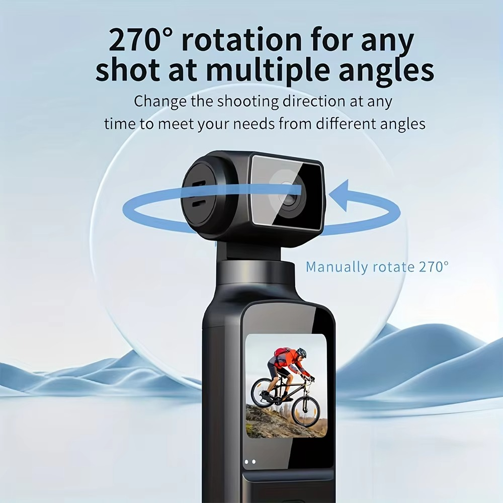 4K HD Anti-Shake Sports Camera 270 Degree Rotation Portable Sport Motion Camera with Mic Clip 1.33Inch Screen Pocket Digital Cam