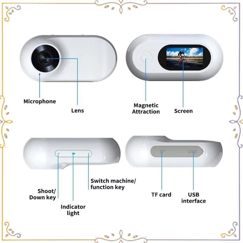 AU67-Sport Action Camera Wireless Cameras With 170 Wide Angle Lens Stable Collar Camera Sport Action Camera (A)