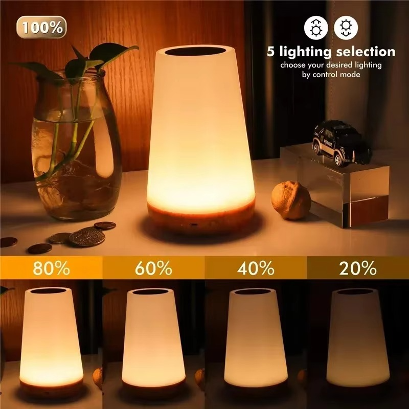 13 Color Changing Night Light – RGB Remote Control Touch Dimmable Lamp, Portable Table Bedside Lamp, USB Rechargeable Night Lamp