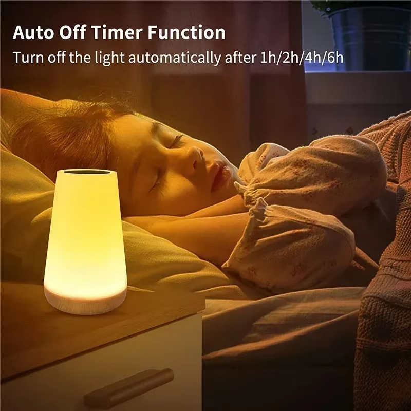 13 Color Changing Night Light – RGB Remote Control Touch Dimmable Lamp, Portable Table Bedside Lamp, USB Rechargeable Night Lamp