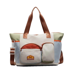 Oxford Cloth Expandable Travel Bag Contrast Color Foldable Large Capacity Fitness Bag Polyester Yoga Pouch