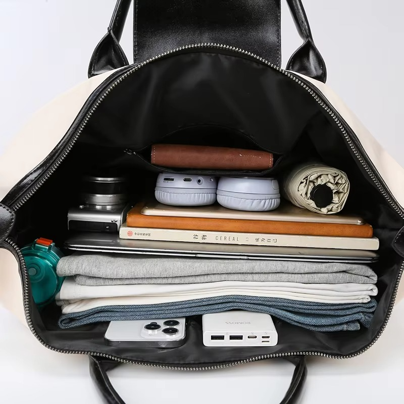 Embroidered Cat Head Women's Travel Bags Waterproof Oxford cloth luggage handbag Men's fashion shoulder crossbody Duffle bag