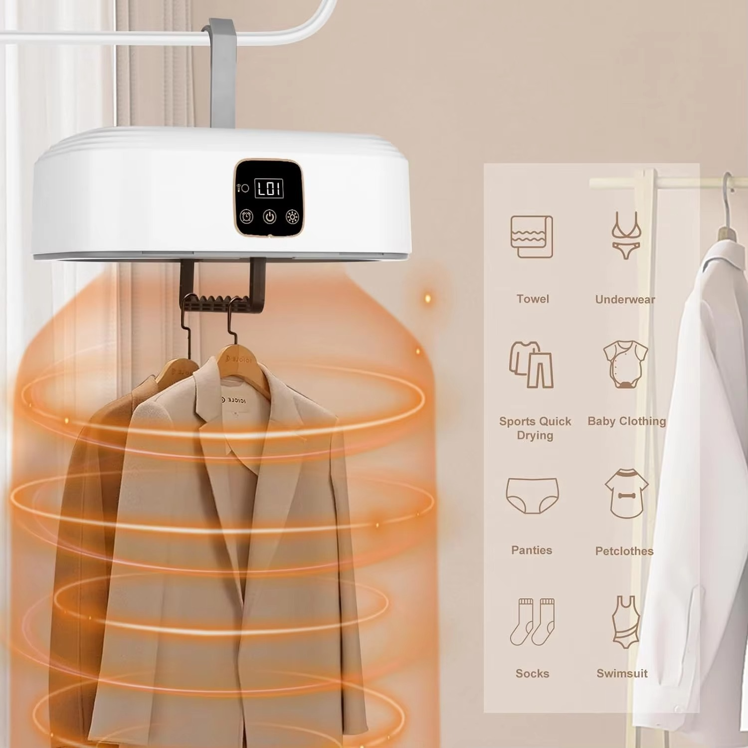 Portable Clothes Dryer - Upgraded 2.0 Portable Dryer for Apartment, RV, Travel- Easy to Use Dryer with Dryer Bag for Underwear,