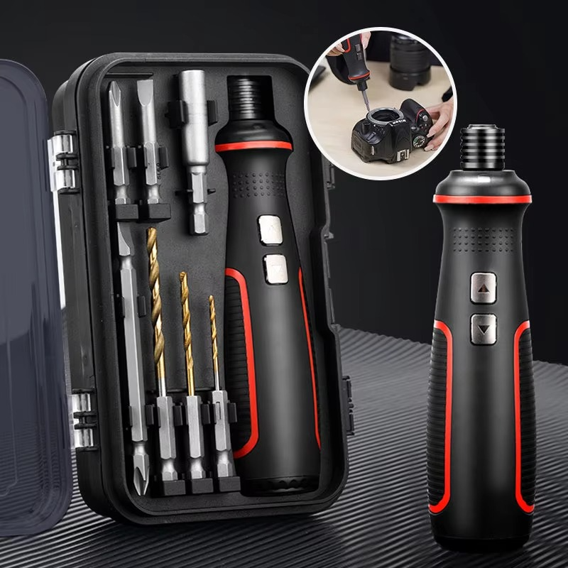 Cordless Electric Screwdriver With LED Work Light Rechargeable Multifunctional Mini Screwdriver Set Speed Control