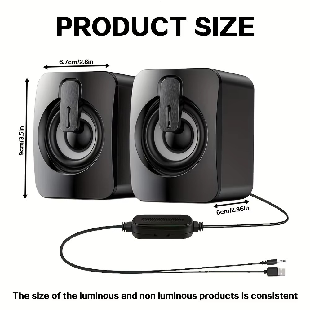 Computer Speakers PC Sound Box HIFI Stereo Microphone USB Wired Caixa De Som with LED Light For Desktop Computer