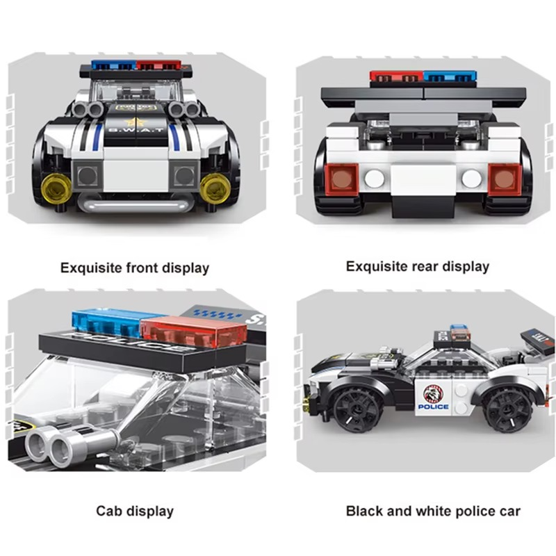 NEW DIY MOC City Plane SWAT Super Police CAR Dual-Rotor Helicopter Famous Building Blocks Bricks Kits Classic Model