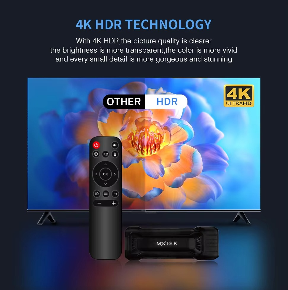 4K Stick TV MX10-K 4GB OS Android 14 Smart ATV BT5.0 Media Player HDMI 1.4 WiFi 2.4G TV Box Android 2025 New Model