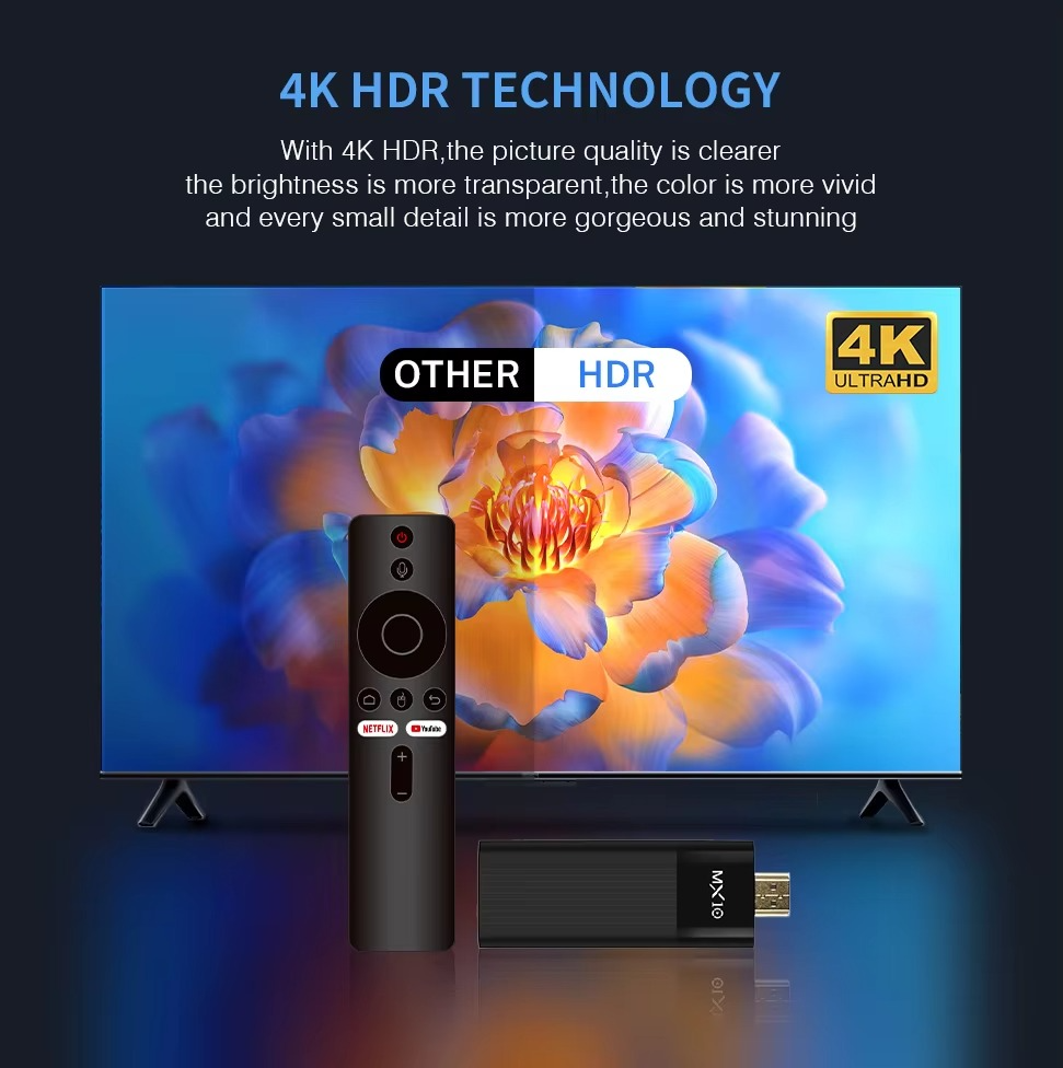 4K TV Stick MX10 F3PRO Allwinner H313 Cortex-A53 Android 13 OS Smart TV Box Make TV to Smart TV Converter More Than 70 Languages