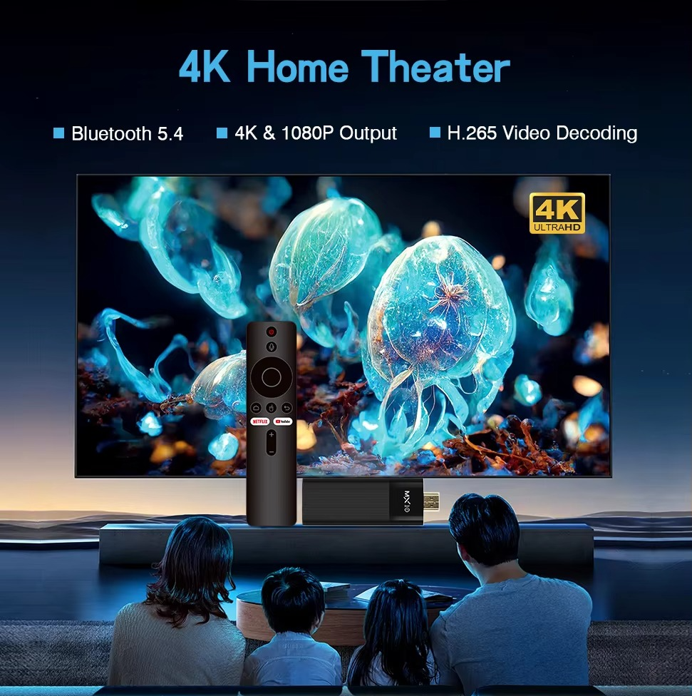 4K TV Stick MX10 F3PRO Allwinner H313 Cortex-A53 Android 13 OS Smart TV Box Make TV to Smart TV Converter More Than 70 Languages
