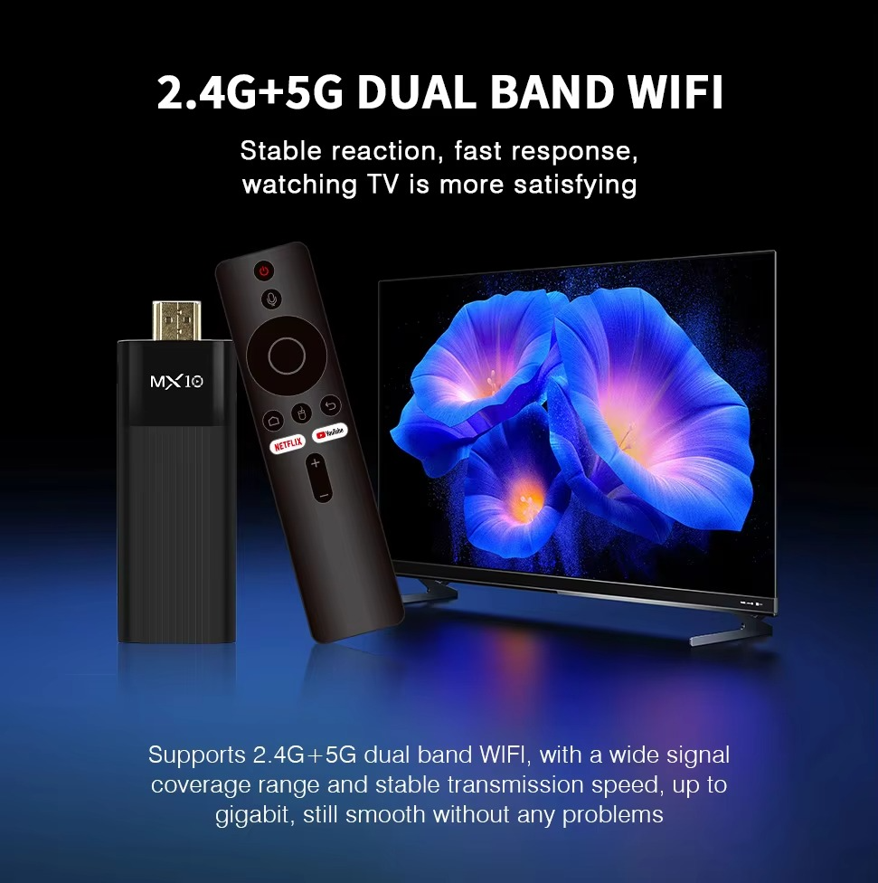 4K TV Stick MX10 F3PRO Allwinner H313 Cortex-A53 Android 13 OS Smart TV Box Make TV to Smart TV Converter More Than 70 Languages