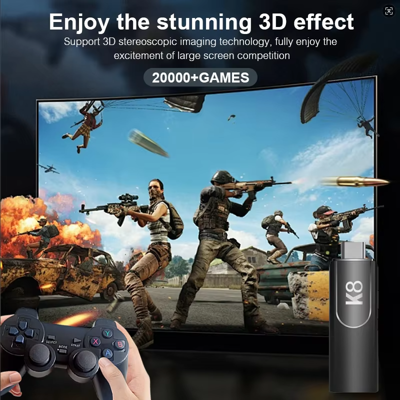 K8 Gamepads Controller Stick ARM Mali-450 64GB/128GB TF Card 40000+ Games Wireless Controller Switch Support 3D Games