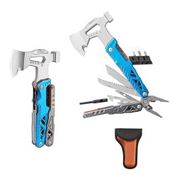 Multi-purpose outdoor axe hammer pliers, broken window escape hammer, outdoor camping Portable Folding Pliers Combination Hammer