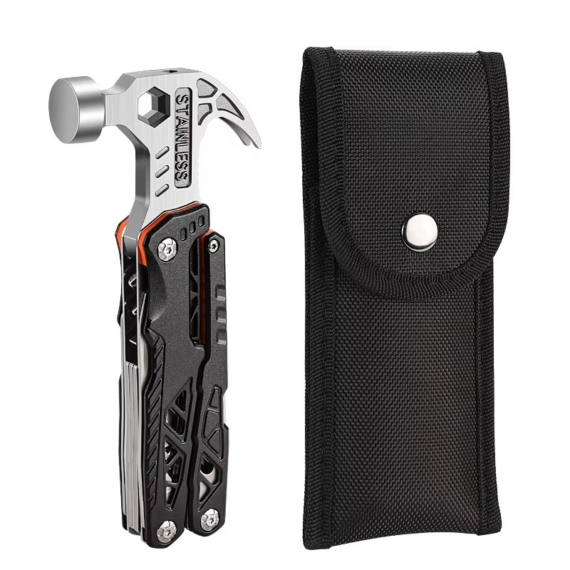 Outdoor multifunctional hammer pliers portable self-defence knife pliers field camping broken windows emergency tools