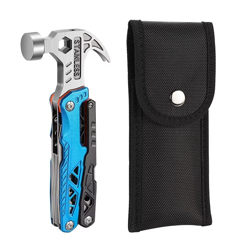 Outdoor multifunctional hammer pliers portable self-defence knife pliers field camping broken windows emergency tools