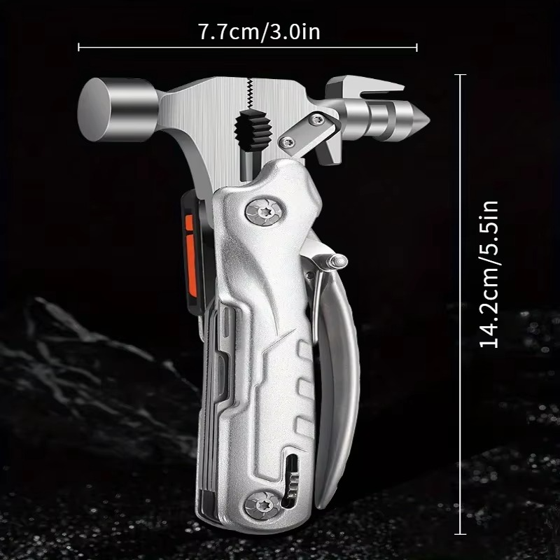 Damaly, Outdoor Multipurpose Hammer,Pliers,Portable Knife,Emergency Vehicle Tools, Safe Escape,Wild Camping Window Hammer