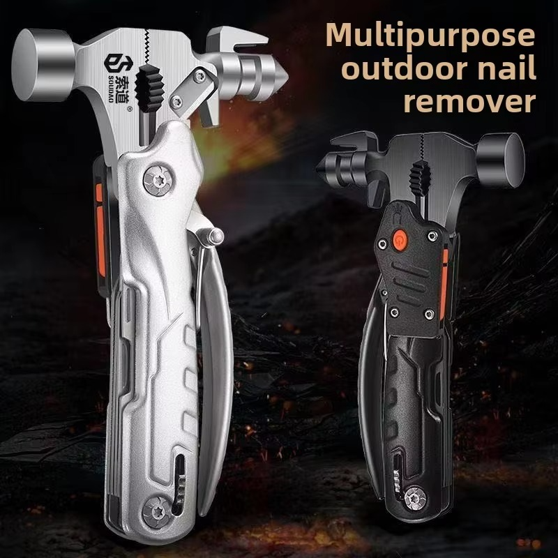 Damaly, Outdoor Multipurpose Hammer,Pliers,Portable Knife,Emergency Vehicle Tools, Safe Escape,Wild Camping Window Hammer