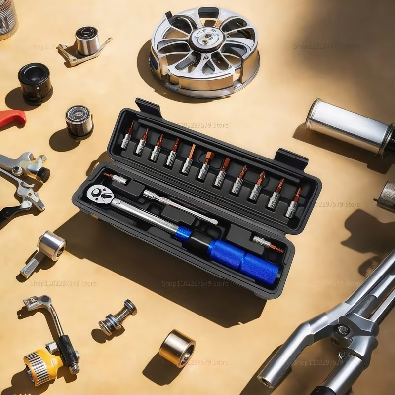 High Precision Torque Wrench Set 2-24Nm 1/4 Inch Dual Direction Ratchet Automotive Bike Machine Maintenance Repair Tool