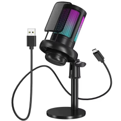 Professional Studio USB Microphone for PC Streaming Gaming YouTube Recording PS4 RGB Anti-Spray Microphone