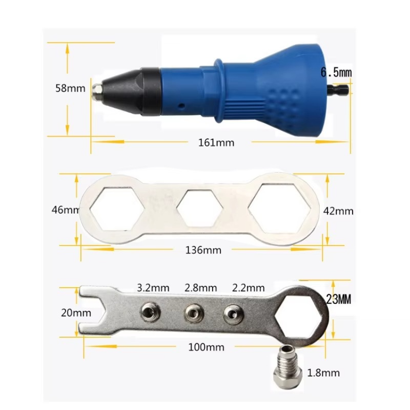 Electric Rivet Nut Gun Pull Drill Riveter
