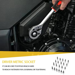 46pcs Mechanics Hand Tool Set Kit 6-Point Socket Ratchet Wrench Set Household Auto Car Repair Tool with Case
