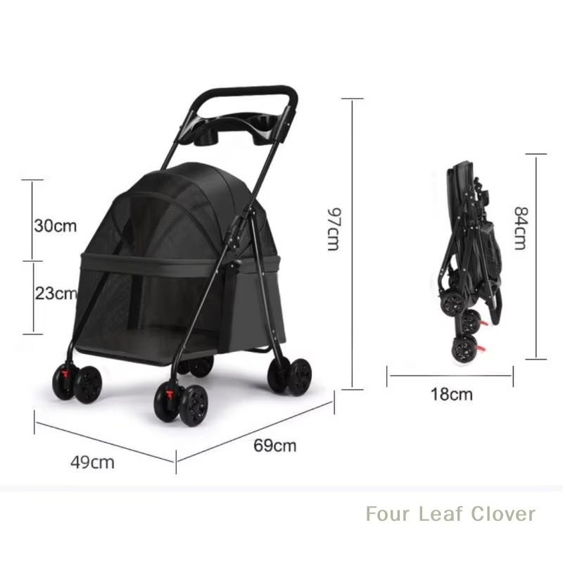 Foldable Pet Stroller Cat Small Dog Cart Puppy Kitten Teddy Car Outdoor Lightweight Folding Pet Stroller