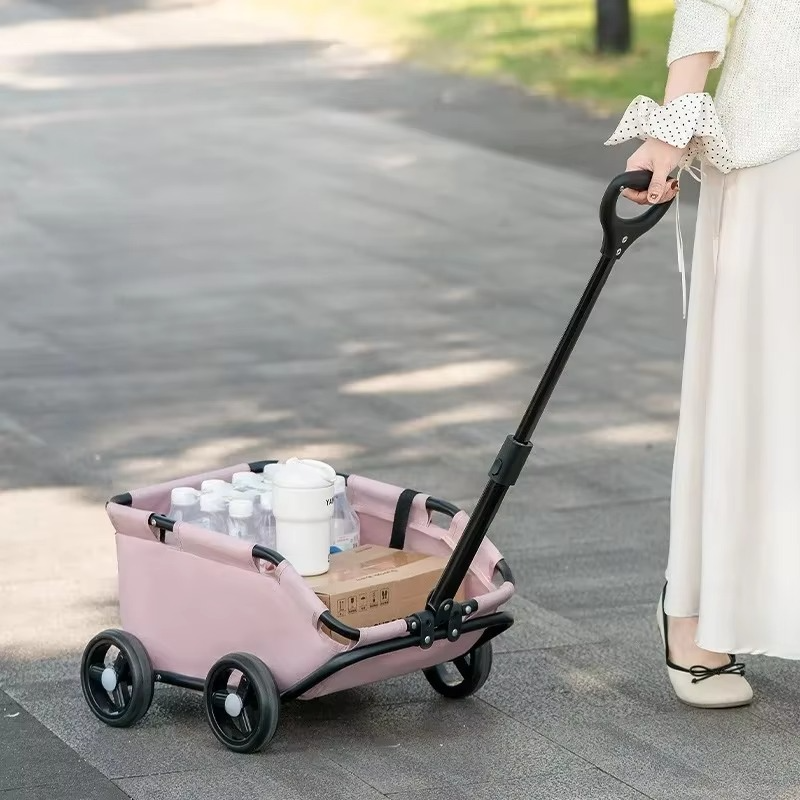 Foldable Pet Vehicle Small Pet Stroller 4 Wheels Travel Cat Cart Rolling Cat Carrier Dog Carriage Suitable for Kittens Puppies