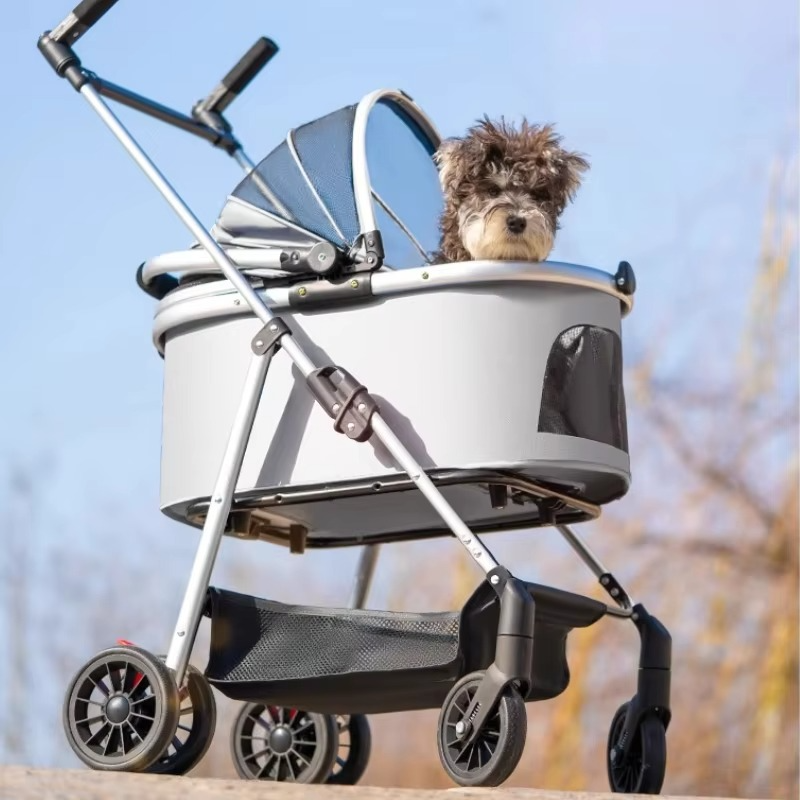 3-in-1 Pet Stroller for Small Dogs & Cats Lightweight Travel Carrier with Canopy Separable Puppy Push Cart for Outdoor Walking
